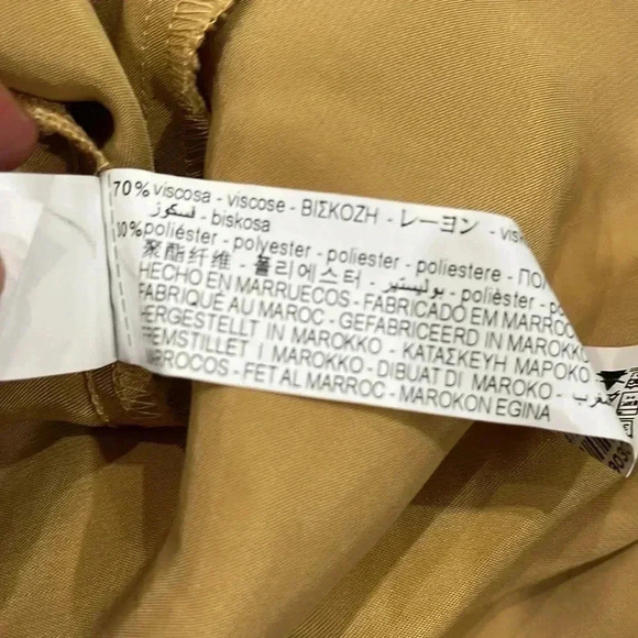 [XS]Zara Knotted V-Neck Satin Effect  Midi Dress in Gold Casual Elegant Women - Picture 12 of 16